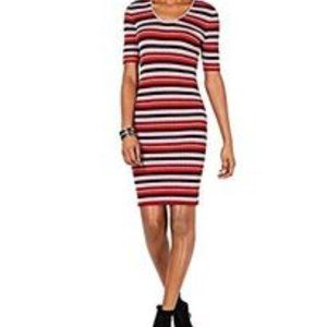 ❌Bar III Women's Metallic Striped Sweater Dress